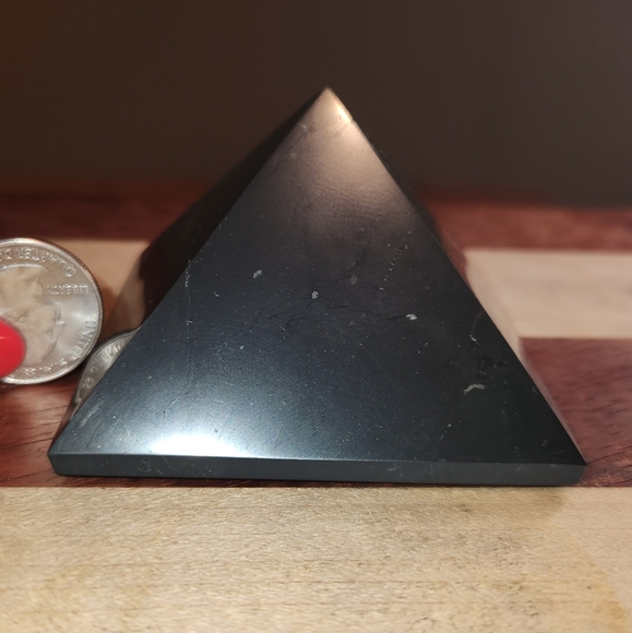 "Authentic 70mm Shungite Pyramid - EMF Protection, Healing Energy Home Deco - Picture 5 of 10